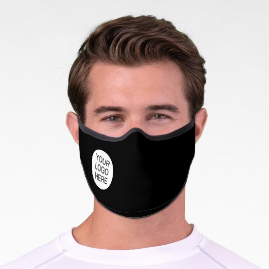 Simple Custom Logo Black Business Premium Face Mask (Worn)