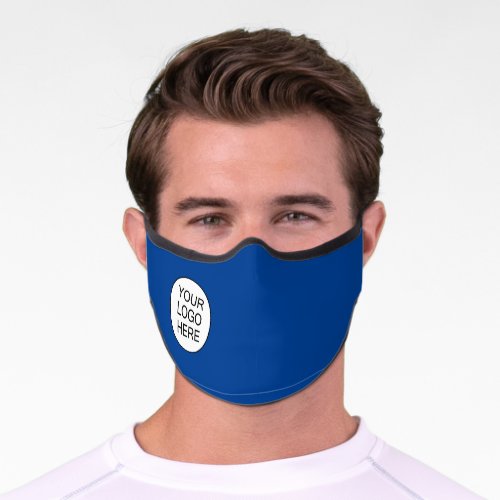 Simple Custom Logo Blue Premium Face Mask