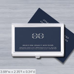 Simple Custom Logo  Business Card Case<br><div class="desc">Elevate your networking game with this simple, sleek, and professional business card case. The navy blue background features your logo, company name, address, contact information, and website in classic gray typography in the lower thirds adding a touch of sophistication to your business interactions. Stay organized and make a lasting impression...</div>