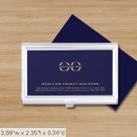 Simple Custom Logo  Business Card Case<br><div class="desc">Elevate your networking game with this simple, sleek, and professional business card case. The navy blue background features your logo, company name, address, contact information and website in classic golden typography in the lower thirds add a touch of sophistication to your business interactions. Stay organized and make a lasting impression...</div>