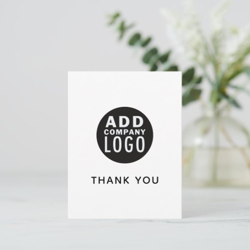 Simple Custom Logo Business Thank You Card | Zazzle