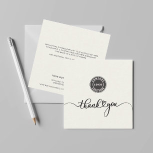 Simple Custom Logo Business Thank You Note Card