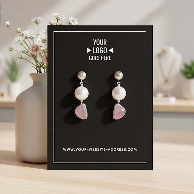 Simple Custom Logo Earring Jewelry Display Card (Creator Uploaded)