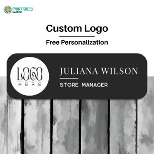 Simple Custom Logo Employee Magnetic Safety Pin Name Tag