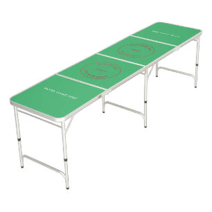 Simple Custom Logo Hotel Name Green Beer Pong Table