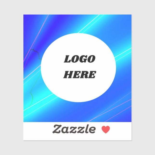 SIMPLE CUSTOM LOGO MINIMAL BLUE WHITE STICKER (Sheet)
