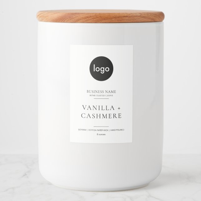 Simple Custom Logo Modern Minimal Candle Label (Front)