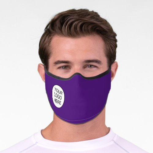 Simple Custom Logo Purple Business Premium Face Mask