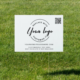 Simple Custom Logo QR code business outdoor Sign
