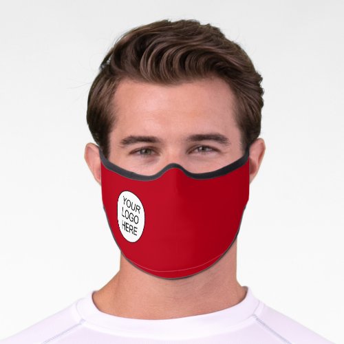 Simple Custom Logo Red Business Premium Face Mask