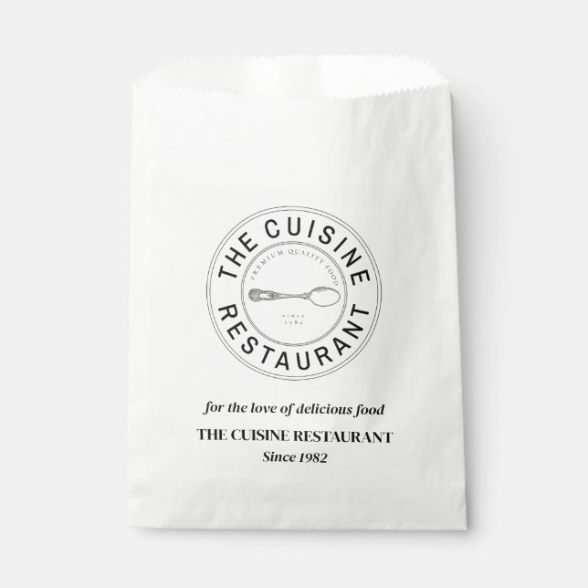 Simple Custom Logo Restaurant Bakery Food Paper  Favor Bag (Front)