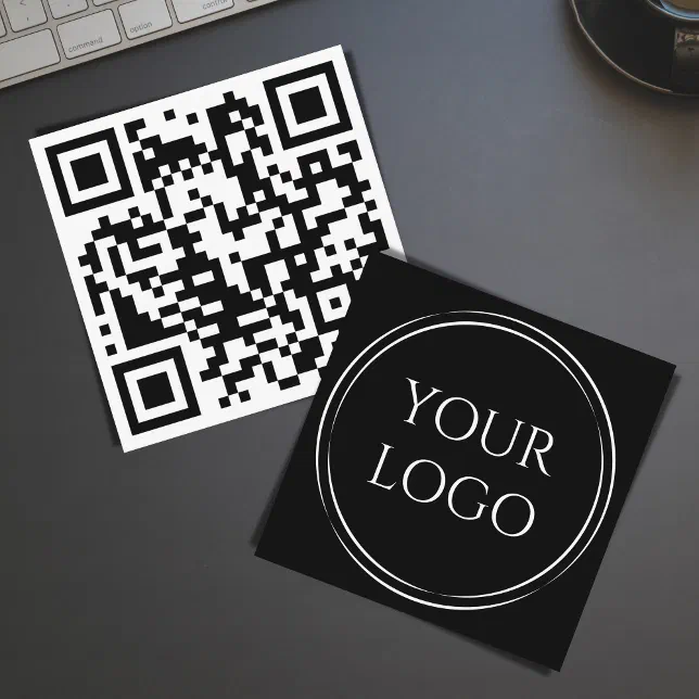 Simple Custom Modern Minimalist QR Code Logo Square Business Card | Zazzle