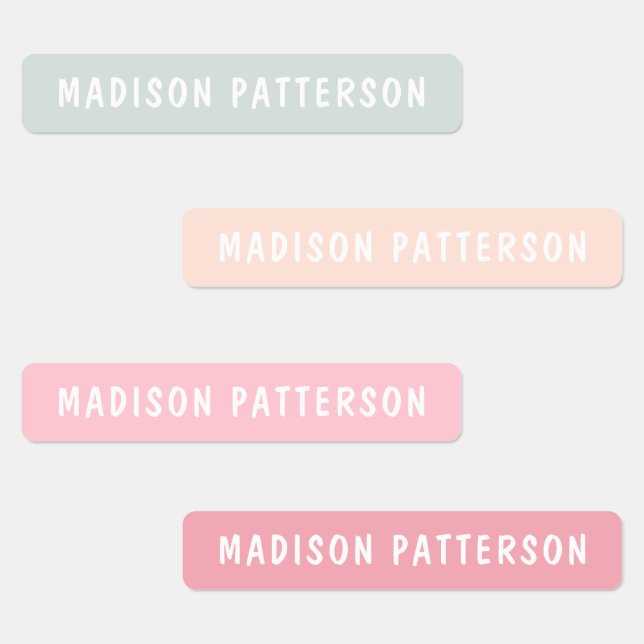 Simple Custom Modern Personalized Name Clothing Labels (Group)