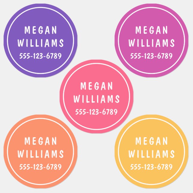Simple Custom Modern Personalized Name Clothing Labels (Group)