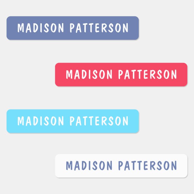 Simple Custom Modern Personalized Name Clothing Labels