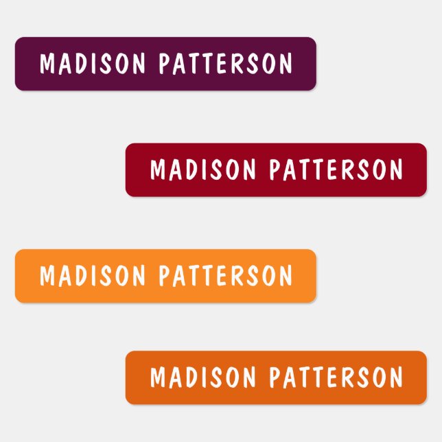 Simple Custom Modern Personalized Name Clothing Labels (Group)