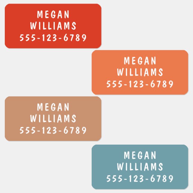 Simple Custom Modern Personalized Name Clothing Labels (Group)