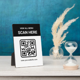 Simple Custom Modern QR Code   Digital Menu Plaque