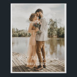 Simple Custom Mr and Mrs Script Wedding Photo  Faux Canvas Print<br><div class="desc">It's a simple and modern couples wedding photo keepsake tapestry design for newlyweds. You can easily customize the photo and both texts.It has elegant MR and MRS monogram perfect for wedding gift.</div>