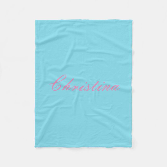 Simple Custom Name Fleece Blanket (Front)
