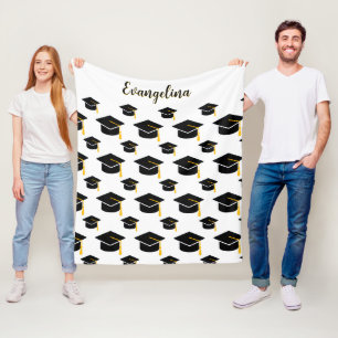 Simple Custom Name Graduation Graduate Fleece Blanket