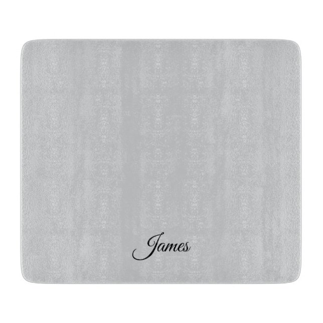 Simple Custom Name Gray Cutting Board (Front)