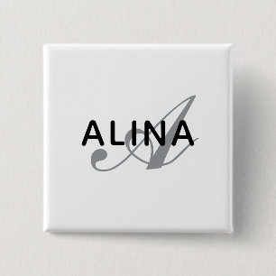 Simple Custom Name Monogram 2''Scratch Resistant Button