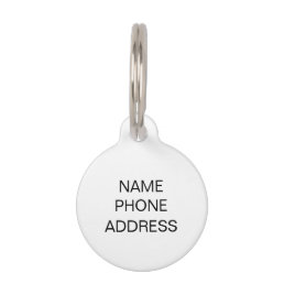 Simple Custom Name monogram contact Info dog Pet ID Tag