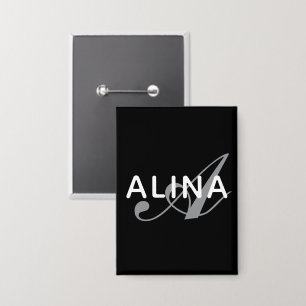 Simple Custom Name Monogram Design Rectangle Button