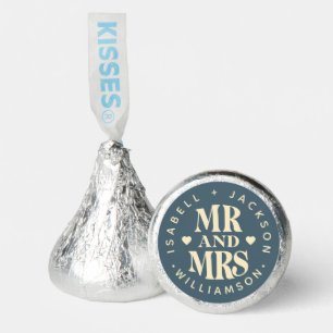Simple Custom Name Mr Mrs Wedding Heart Favor