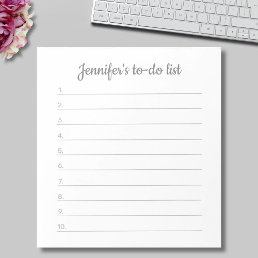 Simple Custom Name Personalized To-Do List Notepad