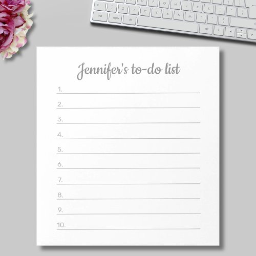 Simple Custom Name Personalized To_Do List Notepad