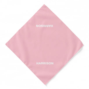 Simple custom name text light pink minimalist dog  bandana
