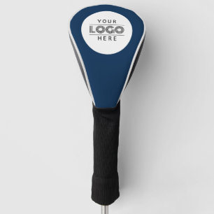 Simple Custom Navy Blue Business Logo Branded Golf Head Cover