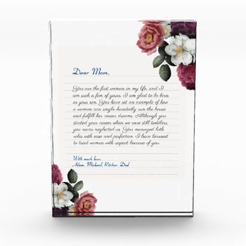 Simple Custom Notebook handwritten love letter Photo Block