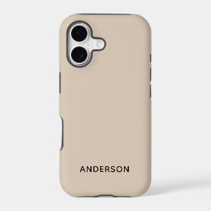 Simple Custom Personalized Beige iPhone 17 Case