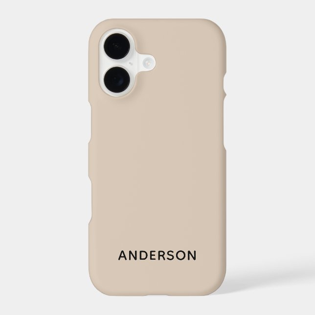 Simple Custom Personalized Beige  iPhone Case (Back)
