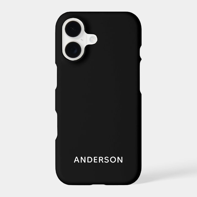 Simple Custom Personalized Black Case-Mate iPhone Case (Back)