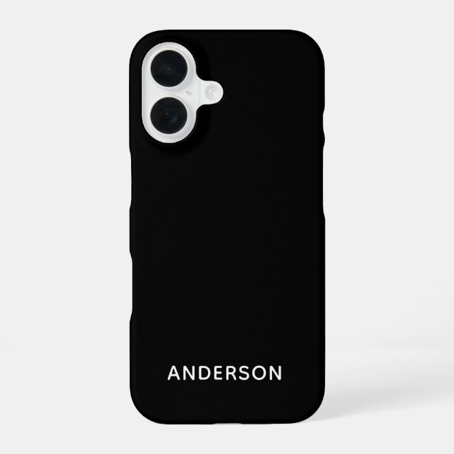 Simple Custom Personalized Black iPhone Case (Back)