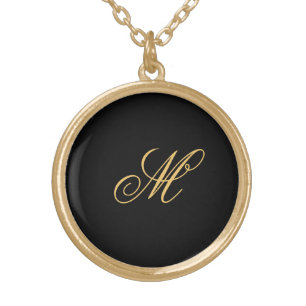 Simple Custom Personalized Gold Initial Monogram Plated Necklace