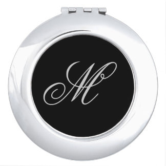 Simple Custom Personalized Initial Monogram Compact Mirror