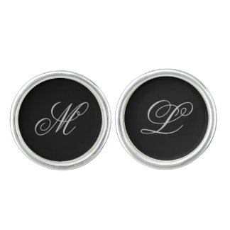 Simple Custom Personalized Initial Monogram Cufflinks