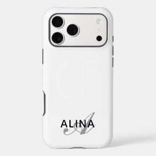 Simple Custom Personalized Name Monogram Tough iPhone 17 Pro Max Case