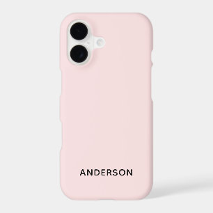 Simple Custom Personalized Pastel Pink iPhone 17 Case