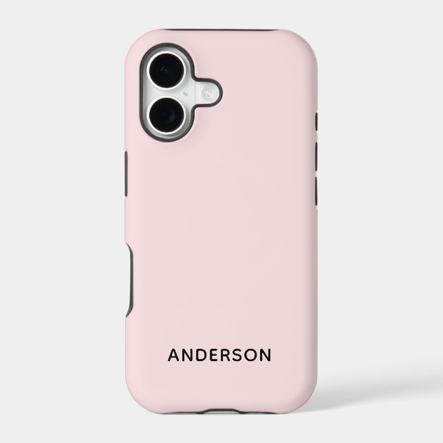 Simple Custom Personalized Pastel Pink  Case-Mate iPhone Case (Back)