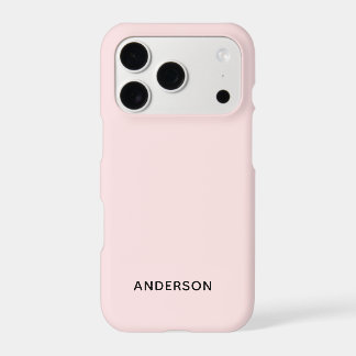 Simple Custom Personalized Pastel Pink Iphone 18 Pro Case