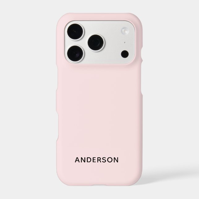 Simple Custom Personalized Pastel Pink Iphone Case (Back)