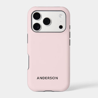 Simple Custom Personalized Pastel Pink Iphone 18 Pro Case