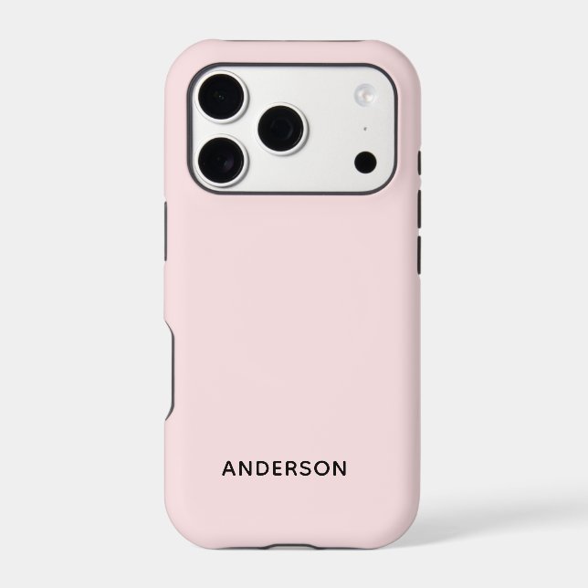 Simple Custom Personalized Pastel Pink Iphone Case (Back)