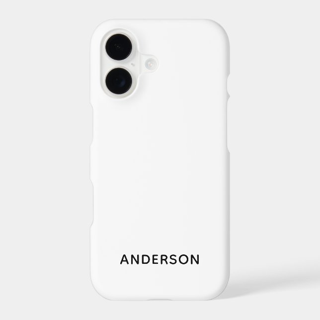 Simple Custom Personalized White Case-Mate iPhone Case (Back)